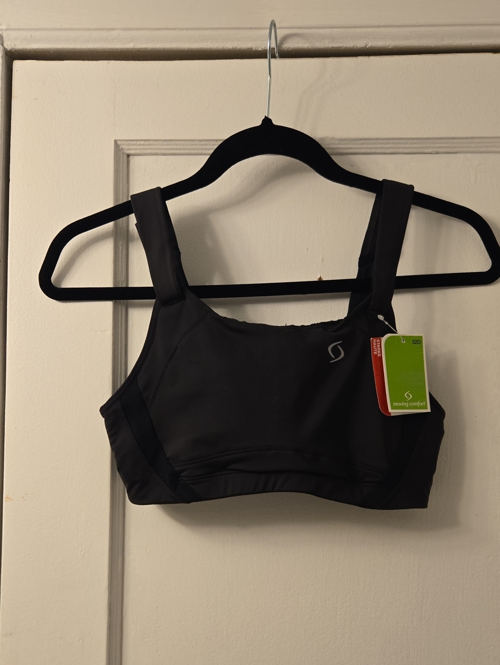 Moving Comfort Black Supportive Sports Bra with Wide Straps